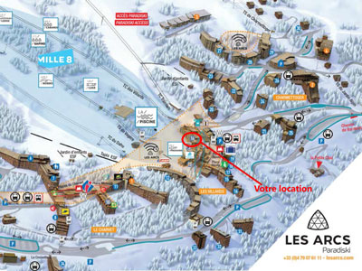 Situation : skis aux pieds au village des Villards