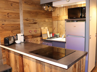 La cuisine équipée de l'appartement